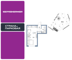 Планировка студии(квартира) площадью 28.12 квадратных метров в “ЖК Страна.Парковая”