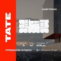 Планировка 4+ комнатной(квартира) площадью 206.56 квадратных метров в “ЖК TATE (Тэйт)”