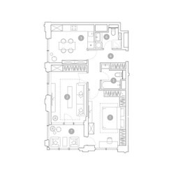 Планировка двухкомнатной(квартира) площадью 68.4 квадратных метров в ЖК “ЖК ВЭРИ на Миклухо-Маклая”
