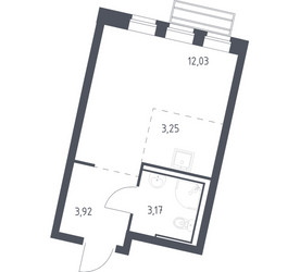 Планировка студии(квартира) площадью 21.9 квадратных метров в ЖК “ЖК Рублевский Квартал”