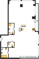 Планировка трехкомнатной(квартира) площадью 99.3 квадратных метров в “ЖК River Park Кутузовский (Ривер Парк Тауэрс)”