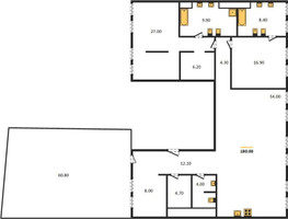 Планировка двухкомнатной(квартира) площадью 180 квадратных метров в “ЖК Cloud Nine (Клауд Найн)”