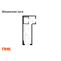 Планировка студии(квартира) площадью 28.23 квадратных метров в “ЖК Ильинские луга”