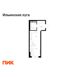 Планировка студии(квартира) площадью 28.23 квадратных метров в ЖК “ЖК Ильинские луга”