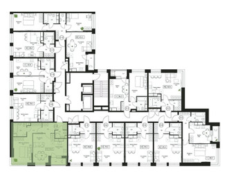 Планировка однокомнатной(квартира) площадью 54.5 квадратных метров в ЖК “ЖК Пушкино Град”