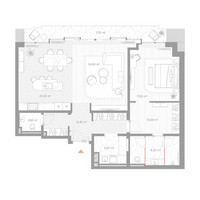 Планировка однокомнатной(квартира) площадью 109.6 квадратных метров в “ЖК Николь”