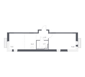 Планировка однокомнатной(квартира) площадью 47.3 квадратных метров в ЖК “ЖК Рублевский Квартал”