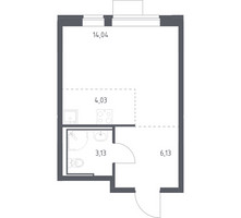 Планировка студии(квартира) площадью 27.33 квадратных метров в “ЖК Молжаниново”