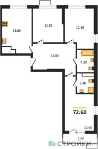 Планировка квартиры, ID 257920