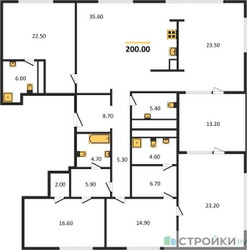 Планировка 4+ комнате(квартира) площадью 271.8 квадратных метров в “ЖК Клубные особняки "Ильинка 3/8"”