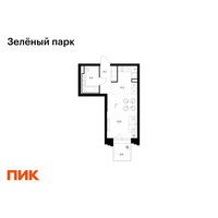 Планировка студии(квартира) площадью 29.8 квадратных метров в “ЖК Зеленый парк”