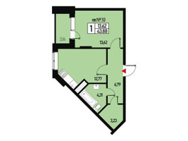 Планировка однокомнатной(квартира) площадью 40 квадратных метров в “ЖК Борисоглебское”