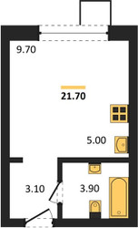 Планировка студии(квартира) площадью 21.7 квадратных метров в ЖК “ЖК Никольский квартал Отрада”