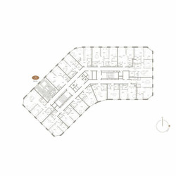Планировка двухкомнатной(апартаменты) площадью 50.8 квадратных метров в ЖК “ЖК D'ORO MILLE (Доро Милле)”