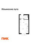 Планировка студии(квартира) площадью 23.8 квадратных метров в “ЖК Ильинские луга”