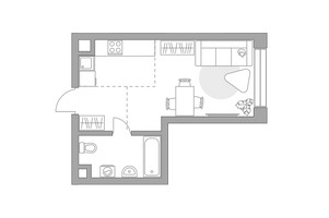 Планировка студии(квартира) площадью 28.03 квадратных метров в “ЖК MYPRIORITY Mnevniki (Май Приорити Мневники)”