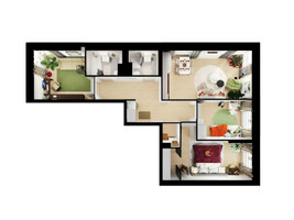 Планировка трехкомнатной(квартира) площадью 83.2 квадратных метров в “ЖК Руставели 14”