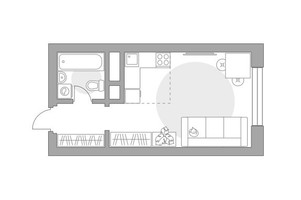 Планировка студии(квартира) площадью 24.4 квадратных метров в “ЖК Ильинойс”
