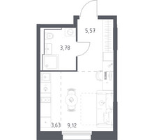 Планировка студии(квартира) площадью 22.1 квадратных метров в “ЖК Квартал Строгино”