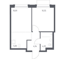 Планировка однокомнатной(квартира) площадью 34.6 квадратных метров в “ЖК Новое Внуково”