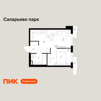 Планировка однокомнатной(квартира) площадью 32.3 квадратных метров в “ЖК Саларьево парк”