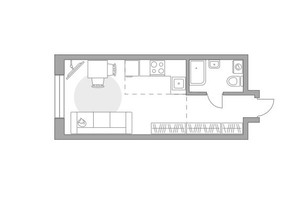 Планировка студии(квартира) площадью 29.29 квадратных метров в “ЖК Дубровка от Гранель”