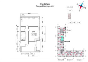 Планировка двухкомнатной(квартира) площадью 68 квадратных метров в “ЖК Art (АРТ)”
