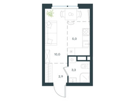 Планировка студии(квартира) площадью 21.2 квадратных метров в “ЖК Левел Лесной”