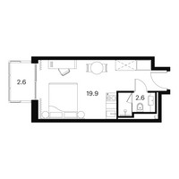 Планировка студии(апартаменты) площадью 25.1 квадратных метров в “Апарт-комплекс Аквилон Сигнал”