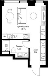Планировка студии(квартира) площадью 29.9 квадратных метров в ЖК “Мультиквартал СИТИДЗЕН”
