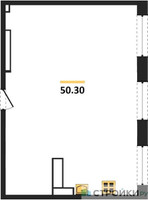 Планировка двухкомнатной(квартира) площадью 48.3 квадратных метров в “ЖК Легендарный квартал на Ботаническом саду”