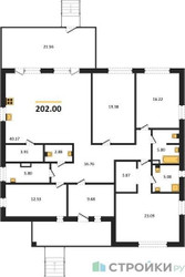 Планировка 4+ комнатной(квартира) площадью 202 квадратных метров в ЖК “ЖК Мечта”