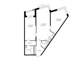 Планировка трехкомнатной(квартира) площадью 92.8 квадратных метров в “ЖК Клубный дом Точка отсчета”