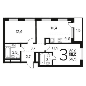 Планировка квартиры, ID 550220