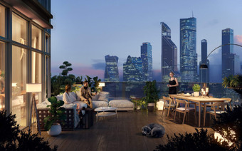 ЖК "Начало" в вечернее время