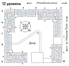 Планировка трехкомнатной(квартира) площадью 52.1 квадратных метров в ЖК “ЖК Страна Заречная”