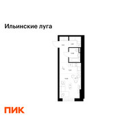 Планировка студии(квартира) площадью 28.49 квадратных метров в “ЖК Ильинские луга”