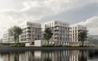 Вид на ЖК "FORIVER Residence" с реки