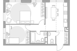 Планировка двухкомнатной(квартира) площадью 58.93 квадратных метров в “ЖК Нижегородская от Гранель”