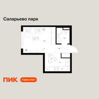 Планировка студии(квартира) площадью 28 квадратных метров в “ЖК Саларьево парк”