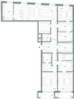 Планировка трехкомнатной(квартира) площадью 224.74 квадратных метров в “Фамильный дом Люче”