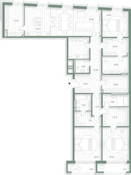 Планировка трехкомнатной(квартира) площадью 224.74 квадратных метров в ЖК “Фамильный дом Люче”