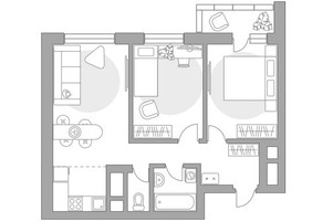 Планировка трехкомнатной(квартира) площадью 55.01 квадратных метров в “ЖК Ильинойс”