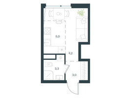 Планировка студии(квартира) площадью 20.5 квадратных метров в “ЖК Level Лесной”