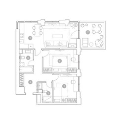 Планировка трехкомнатной(квартира) площадью 74.9 квадратных метров в ЖК “ЖК ВЭРИ на Миклухо-Маклая”