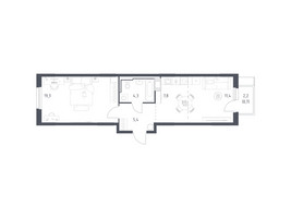 Планировка однокомнатной(квартира) площадью 47.9 квадратных метров в “ЖК Мытищи Парк”