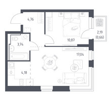Планировка однокомнатной(квартира) площадью 41.25 квадратных метров в “ЖК Новое Видное”