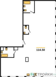 Планировка трехкомнатной(квартира) площадью 114.5 квадратных метров в ЖК “ЖК ЗИЛАРТ”