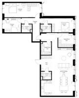 Планировка 4+ комнатной(квартира) площадью 107.9 квадратных метров в “ЖК Veer (Веер)”