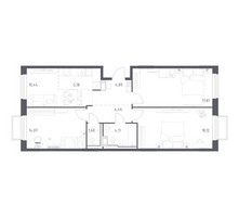 Планировка трехкомнатной(квартира) площадью 80.76 квадратных метров в “ЖК Томилино Парк”
